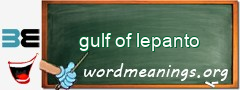 WordMeaning blackboard for gulf of lepanto